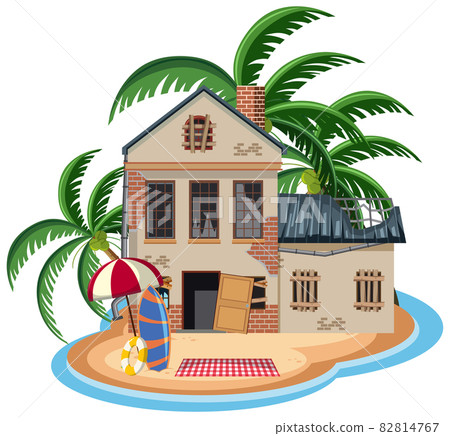 Old abandon building on the island 82814767