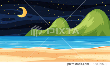 Beach landscape at night scene 82814800