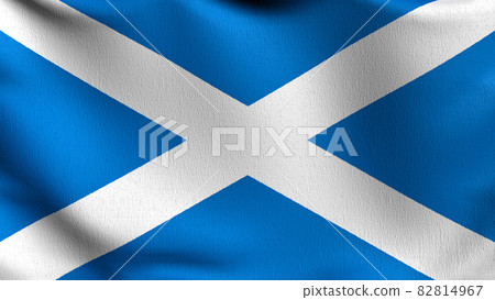 Scotland flag blowing in the wind. 3D rendering illustration of waving sign Scotland flag blowing in the wind. 3D rendering illustration of waving sign 82814967