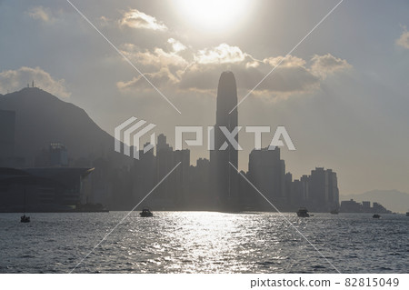 the Skyline of Hong Kong as seen from East Coast Park Precinct Phase 26 Sept 2021 82815049