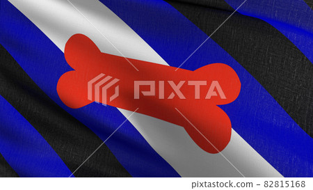 Puppy Pride flag blowing in the wind. 3D rendering illustration of waving sign Puppy Pride flag blowing in the wind. 3D rendering illustration of waving sign 82815168