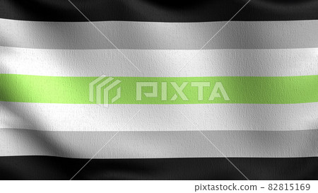 Agender Pride, LGBT flag blowing in the wind. 3D rendering illustration of waving sign Agender Pride, LGBT flag blowing in the wind. 3D rendering illustration of waving sign 82815169