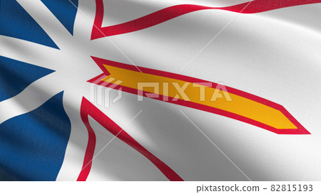 Newfoundland and Labrador Canada flag blowing in the wind. 3D rendering illustration of waving sign Newfoundland and Labrador Canada flag blowing in the wind. 3D rendering illustration of waving sign 82815193
