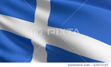 Shetland flag blowing in the wind. 3D rendering illustration of waving sign 82815197