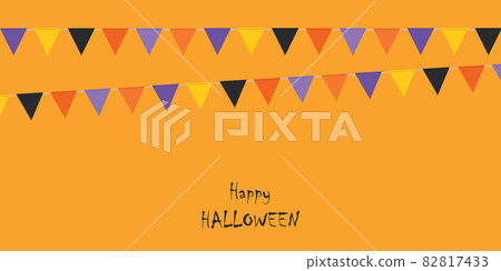 happy halloween orange background with party flag happy halloween orange background with party flag 82817433