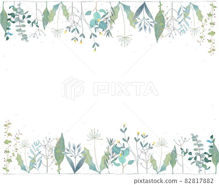 Winter Scandinavian fashionable plant white back frame illustration vector material 82817882