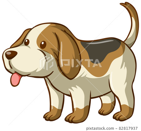 Beagle dog cartoon character on white background 82817937