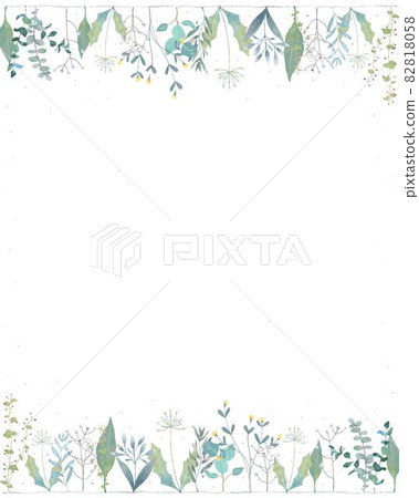 White background vertical frame illustration vector material of winter Scandinavian fashionable plants 82818058