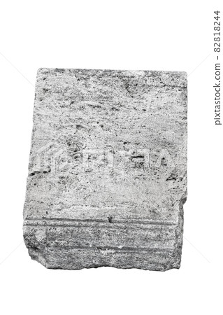 large square stone column isolated on white background large square stone column isolated on white background 82818244