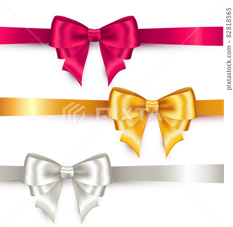 Shiny color satin ribbon on white background - Stock Illustration ...