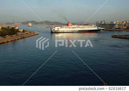 Large vessels entering and exiting Piraeus Harbor Large vessels entering and exiting Piraeus Harbor 82818617