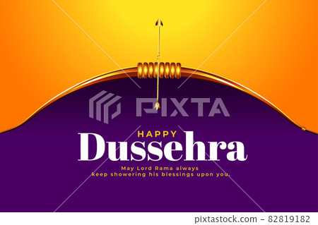 dussehra festival wishes card with realistic bow dussehra festival wishes card with realistic bow 82819182