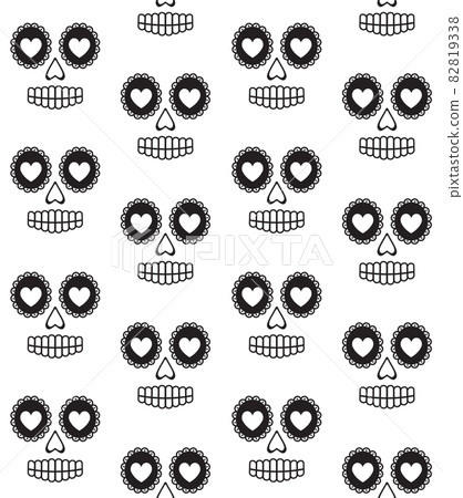 Vector seamless pattern of flat sugar skull face - Stock Illustration ...