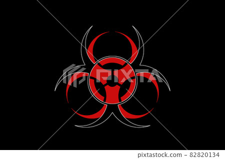 Stylized unusual biohazard sign on black background 82820134