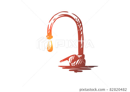 Water, resourse, bio, eco, environment concept. Hand drawn isolated vector. 82820482