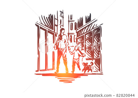 Mother's day concept. Hand drawn sketch isolated illustration Mother's day concept. Hand drawn sketch isolated illustration 82820844