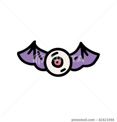flying eye color vector doodle simple icon 82821098
