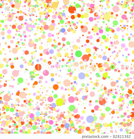 Abstract hand drown polka dots background. White dotted seamless pattern with rainbow circles. Template design for for Birthday, party holiday, banner, textile, fabric. Summer confetti illustration Abstract hand drown polka dots background. White dotted seamless pattern with rainbow circles. Template design for for Birthday, party holiday, banner, textile, fabric. Summer confetti illustration 82821382