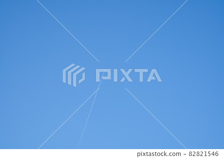Blue sky and airplane cloud Blue sky and airplane cloud 82821546