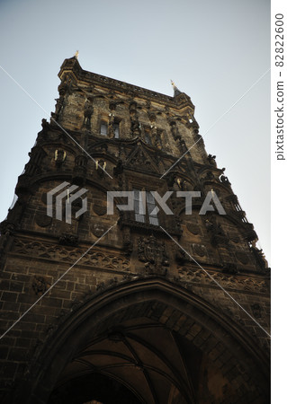 Powder gate. The ancient gothic tower in Prague. Powder gate. The ancient gothic tower in Prague. 82822600