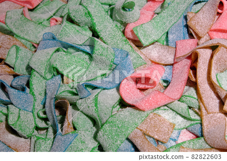 A pile of colorful sweets as a background. Candy close-up. A pile of colorful sweets as a background. Candy close-up. 82822603