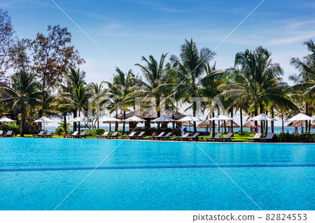 swimming pool in tropical resort swimming pool in tropical resort 82824553