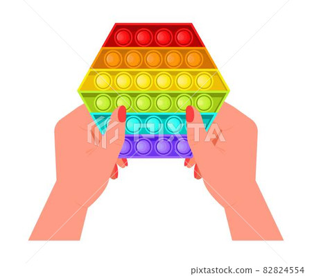 Pop it fidget, antistressor toy vector in flat style. Trendy sensory playthings. Pop it fidget, antistressor toy vector in flat style. Trendy sensory playthings. 82824554