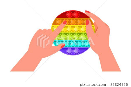 Pop it fidget, antistressor toy vector in flat style. Trendy sensory playthings. Pop it fidget, antistressor toy vector in flat style. Trendy sensory playthings. 82824556