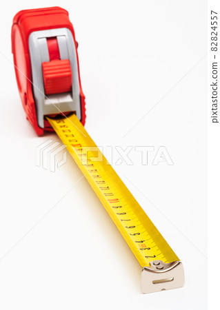 Red new tape-measure on white background Red new tape-measure on white background 82824557