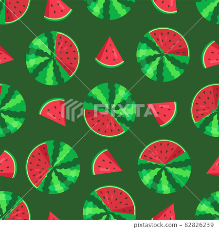 Watermelon Seamless Pattern Vector Illustration Watermelon Seamless Pattern Vector Illustration 82826239