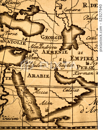 Antique old map Arabian peninsula Antique old map Arabian peninsula 82827940