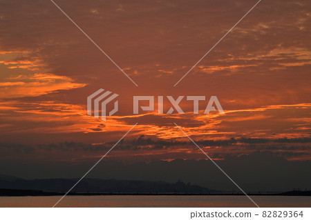 Sunrise red sea red sky and clouds 82829364