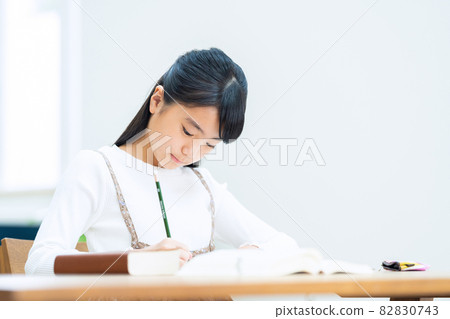 Elementary school children, women, study, examination, education, learning Elementary school children, women, study, examination, education, learning 82830743