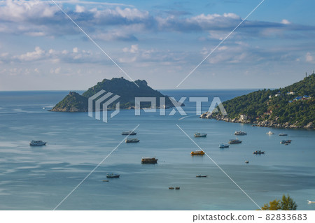 beautiful seascape of koh tao island harbor  in surathani southern of thailand 82833683