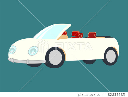 白色敞篷車的插圖 82833685