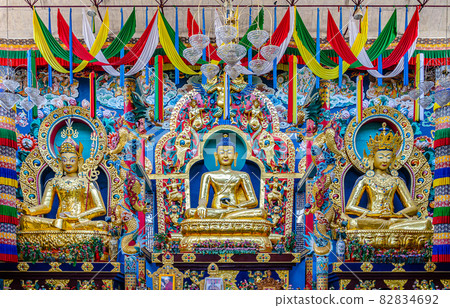Buddhist Golden Temple at KushalNagar, Karnataka, India 82834692