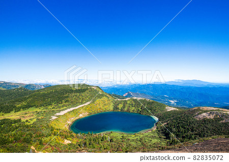 Jododaira, Fukushima Prefecture Goshokunuma "Witch's Eyes" seen from Mt. Issaikyo Jododaira, Fukushima Prefecture Goshokunuma "Witch's Eyes" seen from Mt. Issaikyo 82835072