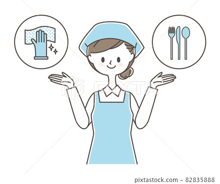 Female staff introducing housekeeping and cooking 82835888