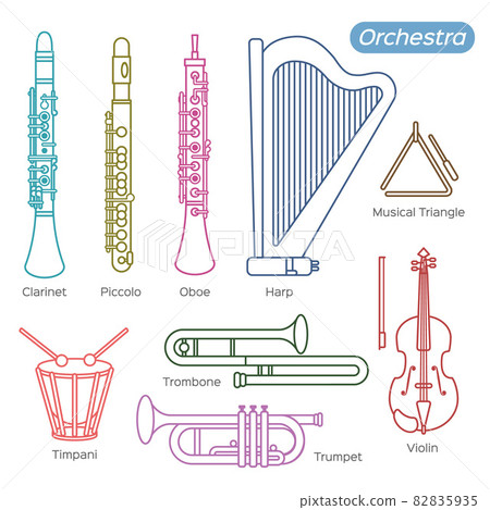 colorful musical instruments vector 82835935