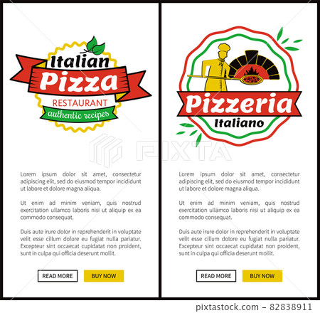 Italian Pizza Restaurant Web Vector Illustration - Stock Illustration ...