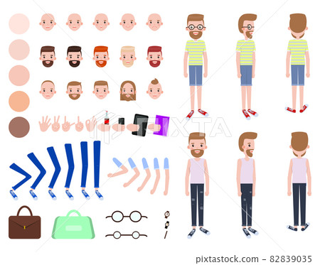 Animated Man Constructor Head with Various Emotion Animated Man Constructor Head with Various Emotion 82839035