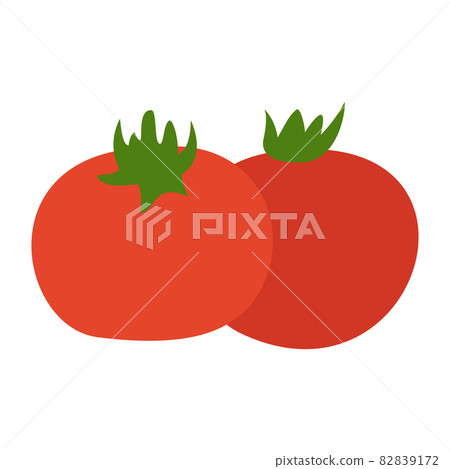Vector image of two ripe tomatoes flat design, flat composition Vector image of two ripe tomatoes flat design, flat composition 82839172