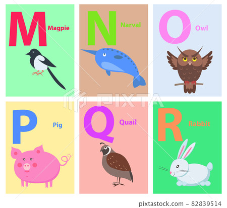 Children ABC with Cute Animals Cartoon Flat Vector 82839514