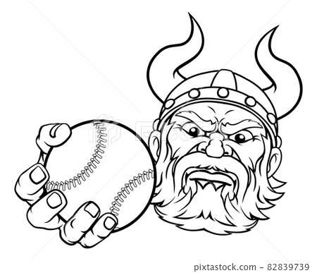 Viking Baseball Ball Sports Mascot Cartoon 82839739