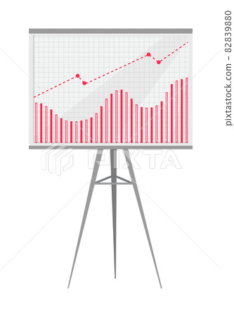 Graphic Composed of Bars and Curve on Big Screen Graphic Composed of Bars and Curve on Big Screen 82839880
