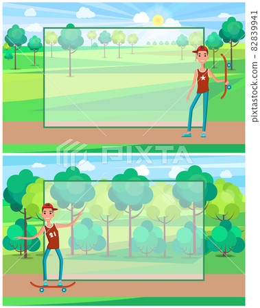 Young Skateboarder with Skateboard in Hand Skater Young Skateboarder with Skateboard in Hand Skater 82839941