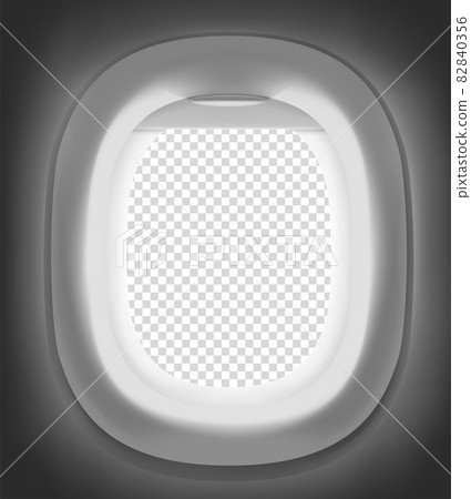 Modern airplane empty window vector mockup. Place your content into it Modern airplane empty window vector mockup. Place your content into it 82840356
