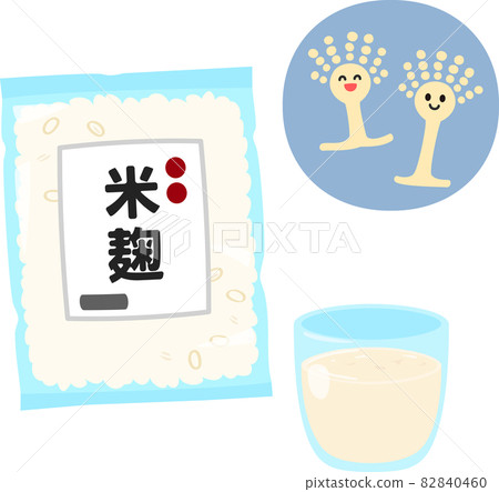 Commercially available rice koji and koji fungus characters and amazake 82840460