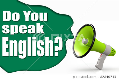 Do you speak english word with megaphone 82840743