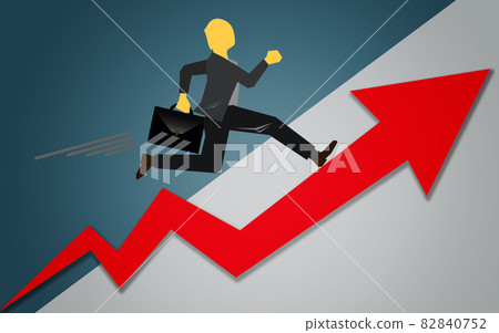 Stepping up to the top of arrow for success 82840752